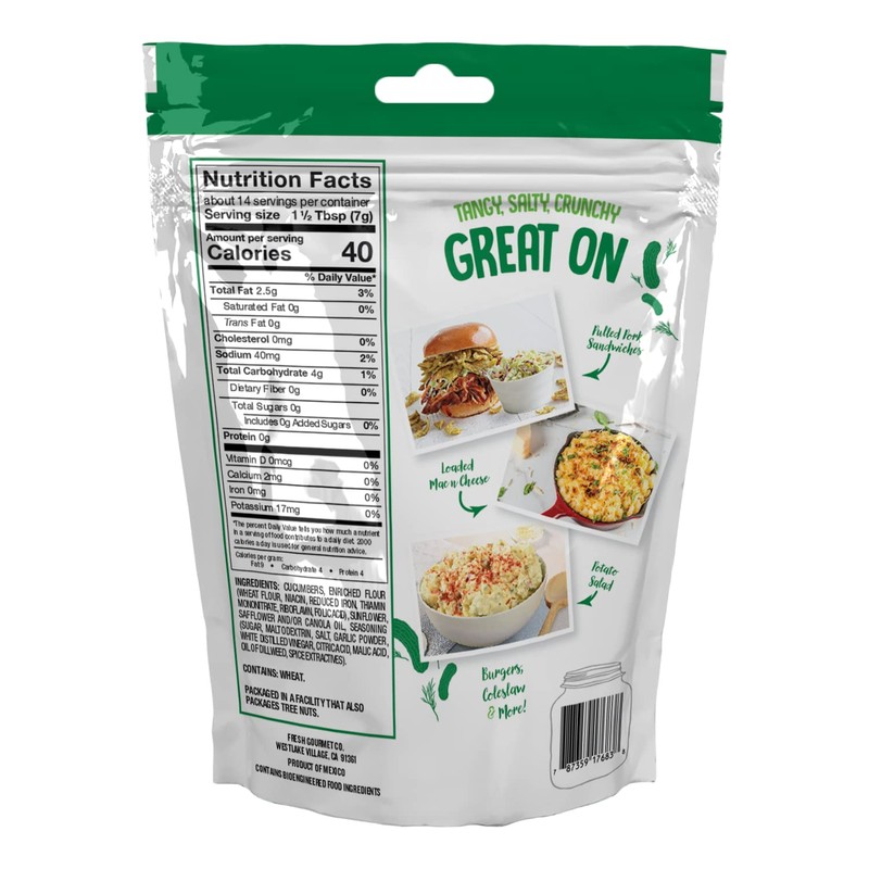 Fresh Gourmet Crispy Dillies Pickle Flavored Fried Cucumbers | 3.5
