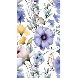 IHR Ideal Home Range Dinner Napkins Disposable 3-Ply Paper Hand Towels, 8.5" x 4.5", Purple Posy, 16-Count