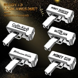 Money Gun Shooter – RUVINCE Money Gun for Movies That Look Real, Prop Gun Make it Rain, Handheld Cash Gun for Game Movies Party