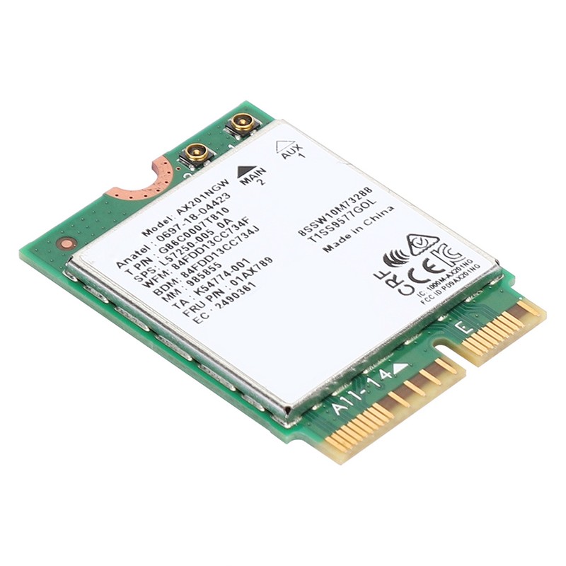Network Card for Intel AX201NGW WIFI 6 Gigabit 2400M M.2.CNVio2