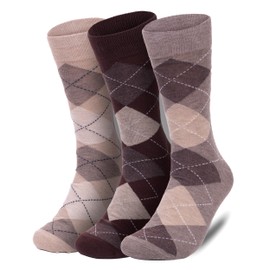 Premium Argyle Dress Socks for Men, Classic and Fun Cotton Socks, 3 Pair Set with Gift Box - Argyle Socks