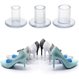 CENPEK 3 Pairs High Heel Protectors Transparent Heel Protectors for Women Suitable for Wedding Lawn Outdoor Heel Protection 3 Sizes Small/Medium/Large