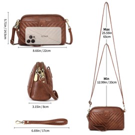 GAEKEAO Small Crossbody Bags for Women Vegan Leather Shoulder Purse Cross Body Bag Handbag with Wristlet Top Zipper