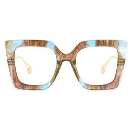 Zeelool Oversized Thick Blue Light Glasses for Women Square Eyeglasses Anti Blue Light Chic Pink Eyewear JGT001892-15B