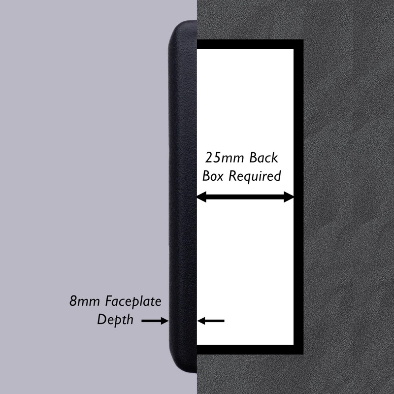 Varilight Single Light Switch 2-Way - Architrave Matt Black With