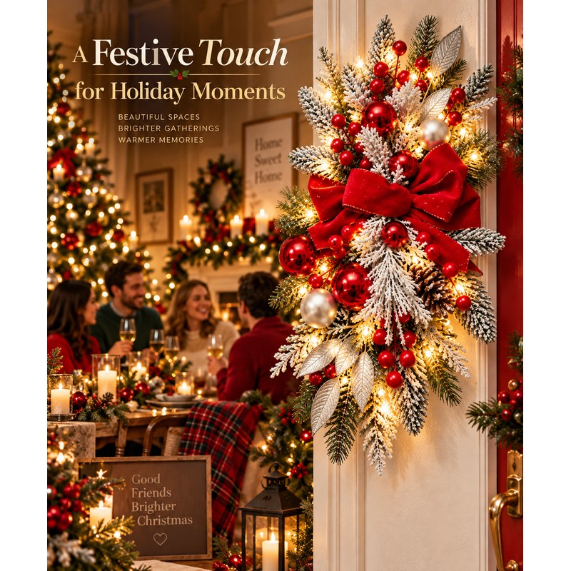 Christmas Wreath for Holiday Décor – Festive Greenery with Optional