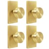 Newlaking Satin Brass Zinc Alloy Dummy Door Knob, Round Non-Locking