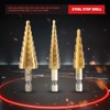 3Pcs Juego de Brocas Escalonadas High Speed Steel HSS Hex