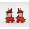 Fine Ceramic Christmas Red Cardinal & Lamp Post Salt 7
