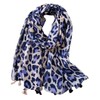 BUZZxSELECTION SK018 Women's Scarf, Leopard Pattern, Casual, Afghan, Large, Cotton