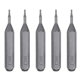 sourcing map 5pcs H0.7 Hex Screwdriver Bit 5/32" Hex Shank 28mm Length Magnetic Hexagon Head Hex Bits S2 Steel Screw Driver Bit for Electric Manual Screwdrivers Precision Repair