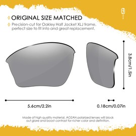 AOZAN ANSI Z87.1 Replacement Lenses Compatible with Oakley Half Jacket XLJ Sunglasses - Gainsboro Polarised