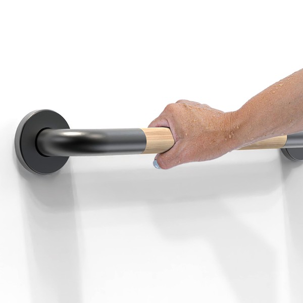 AquaChase Safety Grab Bar for Bathroom & Toilet, Natural Bamboo