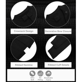 Lilax Baby Girls' Knit Long Sleeve Sweater, Bowknot Closure Bolero Cardigan (Black, 3-6 Months)