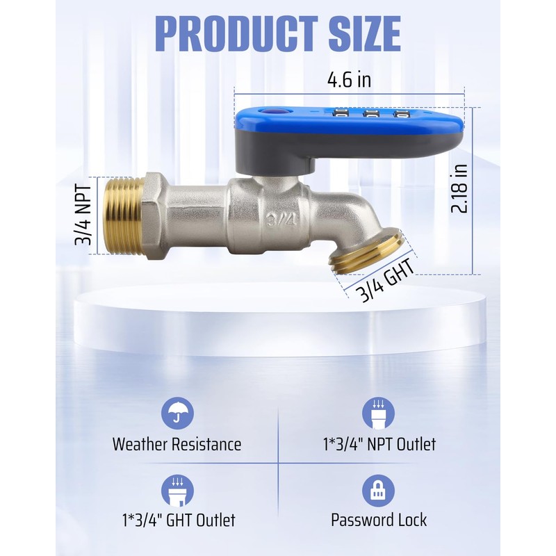 Upgraded Outdoor Faucet Lock System, Gate Valve LockoutDevice, One-Piece Design,