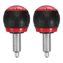 PATIKIL 2 Pcs Pull-up Spring Knob M16 Pull Pin Knob 35mm Thread Length Exercise Bike Pin Knob Screw Replacement Part for Fitness Equipment Bicycle Equipment, Red