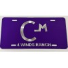 Diamond Etched Products Custom Cattle Ranch Brand Car Tag Diamond