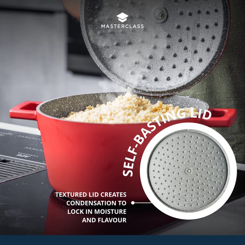 MasterClass Casserole Dish with Lid, Large 5L/28 cm, Lightweight Cast