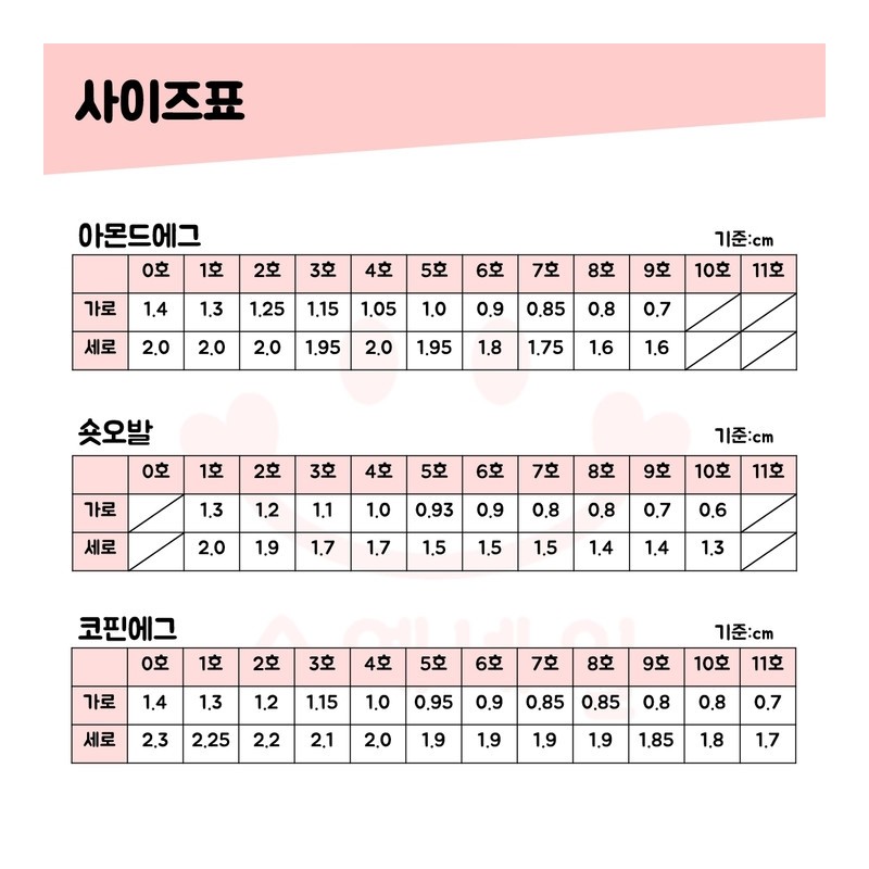 [Soyenail] Sample tips for measuring size - 3 pieces (please