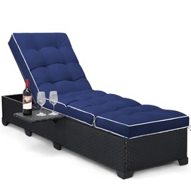 Tycdiose Outdoor Chaise Lounge Chair Cushion, Waterproof Non-Slip Patio Chaise Lounge Cushions for Outdoor Furniture, Thickened Patio Pool Lounger Chair Cushion, 76.4 x 22.8 x 4.7 Inches, Blue