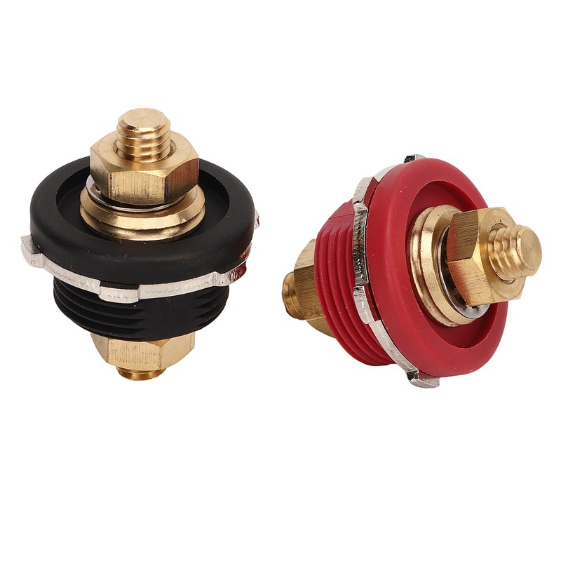 2PCS 3/8in Thru Panel Battery Terminal 250A Black Red Universal
