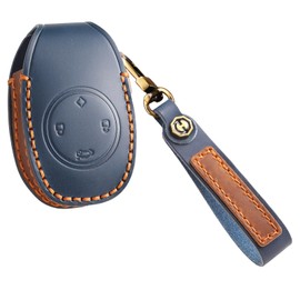 KUNIO KUNIO Leder Schlsselhlle fr Leapmotor T03 S01 C11 fr Leap Motor Autoschlssel Schutz Schlsselcover Schlsselanh?nger Geschenk 4 Tasten Blau
