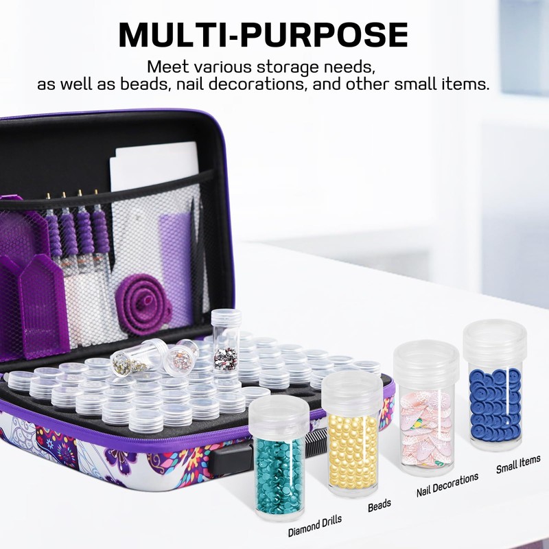ZORETCO Diamond Painting Storage Case,60 Slots Diamond Art Kits with
