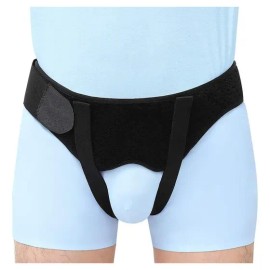 Faja Hernia Inguinal Bilateral Ajustable Gainreel Algodón Negro Talla M
