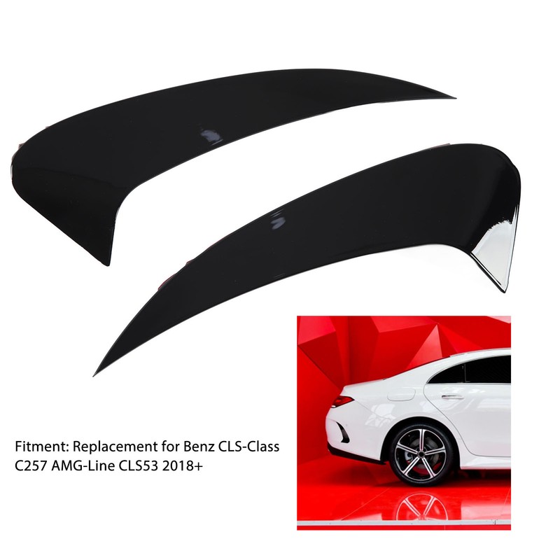 Pair of Rear Bumper Air Vent Spoiler Splitter Glossy Black