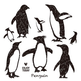 Wall Sticker Penguin Pattern Made in Japan Nordic MU3
