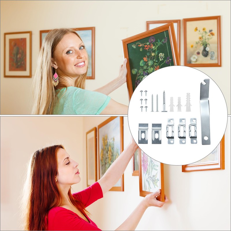 QWORK Frame Lock Security Hanging Kit with T-Head Screws -