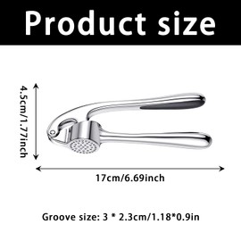 Garlic Press Stainless Steel Dishwasher Safe Garlic Press Garlic Press Crusher Test Winner - Easy to Clean Garlic Presses, Kitchen Aid with Garlic Peeler and Brush