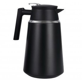 Thermos Flask 1.5 L, 304 Stainless Steel Double-Walled Vacuum Insulation, Coffee Pot Thermo, Insulated Jug, 8 Hours Heat/16 Hours Cold (Black, 1.5 L)