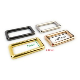 VersaKits 10 Pcs Metal Rectangle Rings Heavy Duty Zinc Alloy Rectangular Buckle Loops for Bag Strap Belt Webbing, Bronze, 1-1/2''