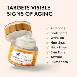 Crema Hidratante Facial Con Vitamina C, Ácido Hialurónico Y