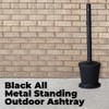 Black Standing Outdoor Ashtray 36" All Metal Construction