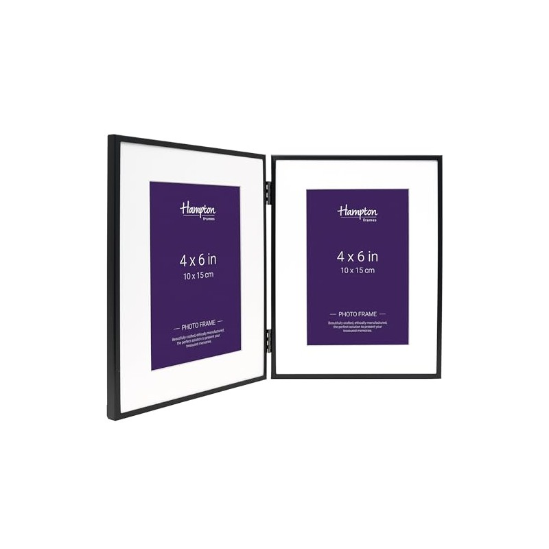 Hampton Frames MADRID Narrow Profile Photo Frame Matt Black Hinged