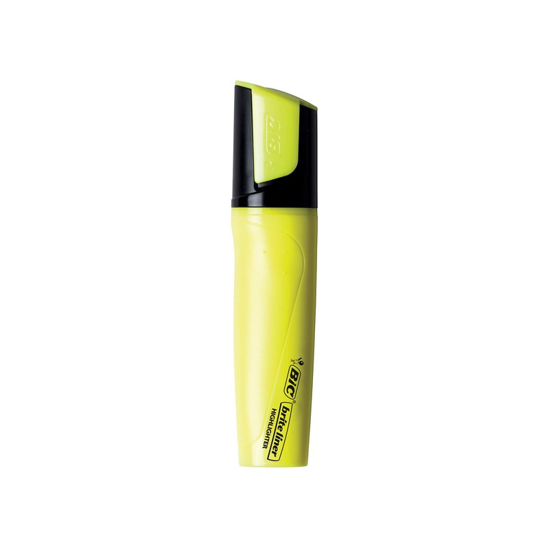 BIC Brite Liner Flat Highlighter, Chisel Tip for Broad Highlighting