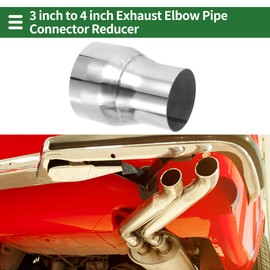 Motoforti 3" OD to 4" OD Mandrel Exhaust Pipe Adapter Concentric Reducer Car Exhaust Pipe Tubing Piping Adapter 5inch/127mm Length T304 Stainless Steel Silver Tone 4 Pcs