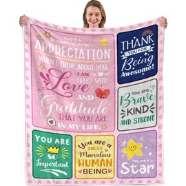 Nahjiiem Thank You Gifts for Women, Appreciation Gifts for Women Friend, Employee Coworkers Appreciation Thank You Gifts, Thank You for Being Awesome Heartwarming Throw Blanket 50"x60"