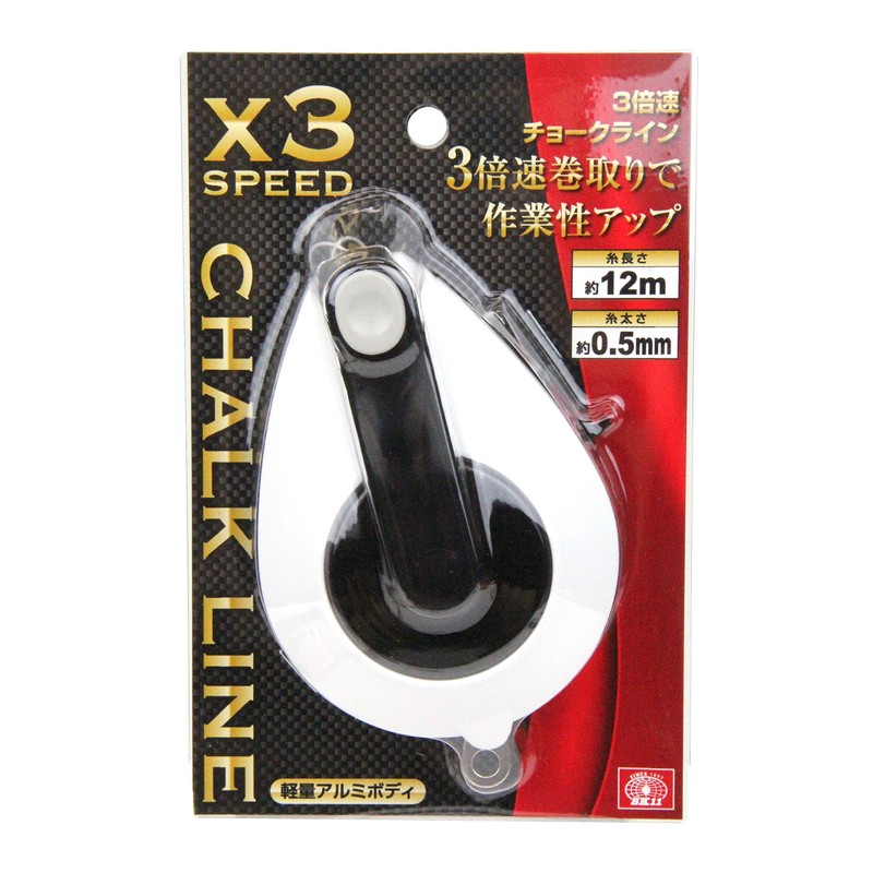 SK11 Chalk Line, 3x Speed, White, Hand Wound, Thread Length