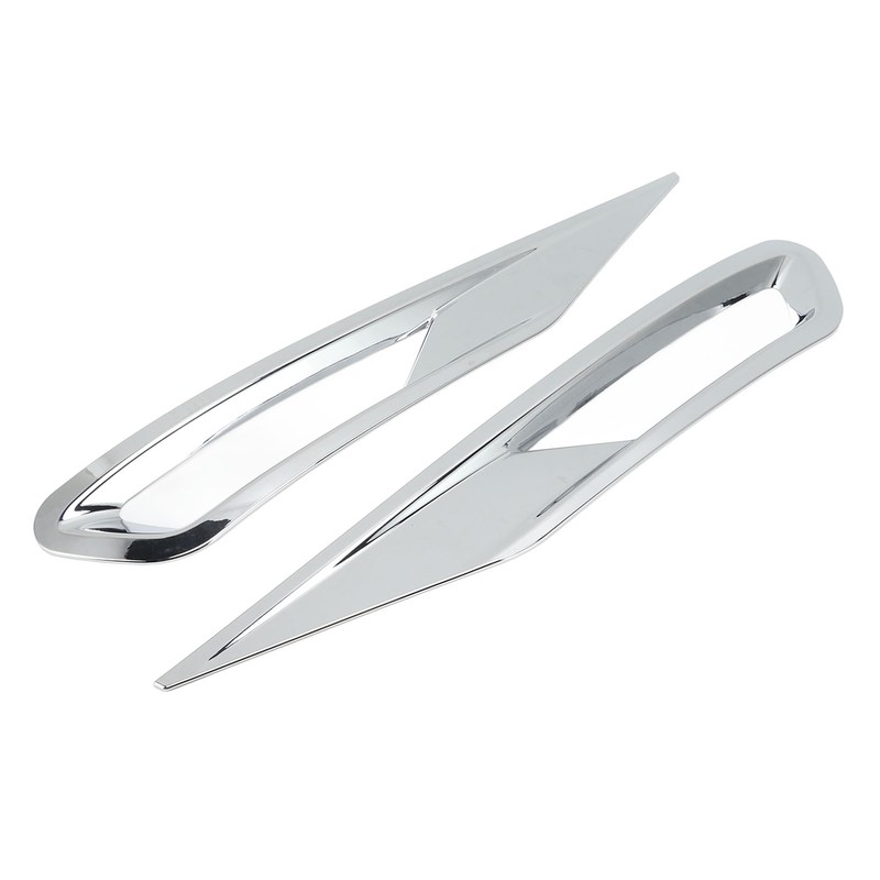 2pcs Front Fog Light Cover Trim Silver Fog Lamp Bezel