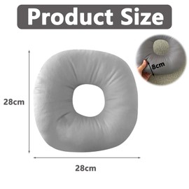 Pddenality Gray Piercing Pillow Ear Piercing Pillow,Pillow For Side Sleepers Donut Pillow,For Adjustable Filling Donut Pillow For Ear, Releasing Ear Pain