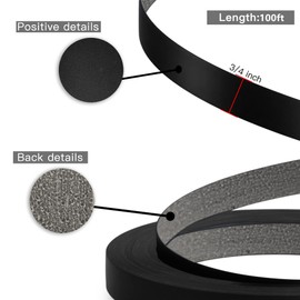 ZYJT Black Edge Banding, 3/4 inch x 100ft roll of Veneer Edge Banding -Pre-glued Flexible Edging, PVC Tape Banding on with Hot Melt Adhesive Easy Application for Cabinet Repair Furniture Restoration