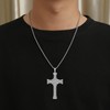 Men's Zirconia Large Cross Necklace Women's Stainless Steel Religious Jewelry