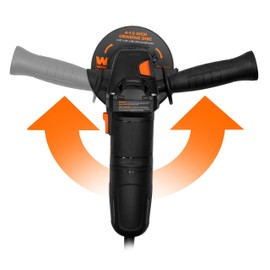 WEN 94475 7.5-Amp 4-1/2-Inch Angle Grinder with Reversible Handle, Three Grinding Discs, and Carrying Case