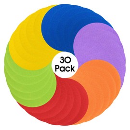 Carpet Spots Hook and Loop Circles Carpet Floor Spots Rug Markers for Teacher Classroom Student Kid Preschool Kindergarten Coaches with Storage Bag Set 30 Pack (30 Pack)