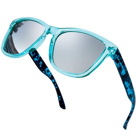 KANASTAL Sunglasses for Women Men Polarized Sunglasses Blue Lens Clear Frame UV400 Protection Trendy Shades for Beach Driving Fishing Traveling