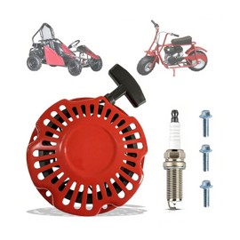 QYMOTO CK100-S Pull Start Recoil Starter Spark Plug for Coleman CT100U CC100X Mini Bike,SK100 CK100 Go Kart Pull Start, MB100 Predator 79cc 98cc 2.8 HP 3 HP OHV Engine
