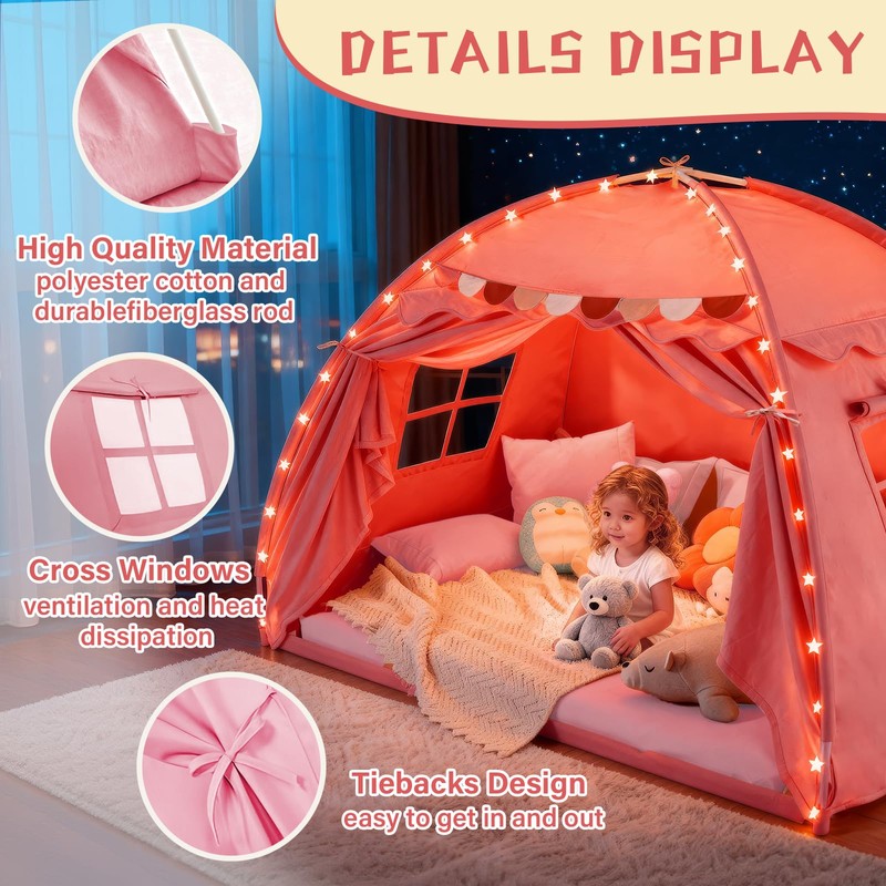 Dayacoco Large Toddler Bed Tent, Twin Kids Tent Indoor